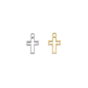 10pcs Stainless Steel High Cross Charms Pendant DIY Jewelry Unfading 2 Colors