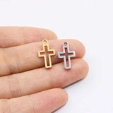 10pcs Stainless Steel High Cross Charms Pendant DIY Jewelry Unfading 2 Colors
