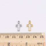 10pcs Stainless Steel High Cross Charms Pendant DIY Jewelry Unfading 2 Colors