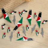 16pcs Mixed Style Map Pendant Charms for DIY Necklaces