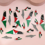 16pcs Mixed Style Map Pendant Charms for DIY Necklaces
