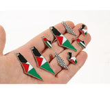 16pcs Mixed Style Map Pendant Charms for DIY Necklaces