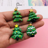 10pcs Resin Christmas Tree Charm Pendant for DIY Necklace, Keychain, Earring
