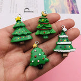 10pcs Resin Christmas Tree Charm Pendant for DIY Necklace, Keychain, Earring