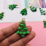 10pcs Resin Christmas Tree Charm Pendant for DIY Necklace, Keychain, Earring