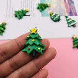 10pcs Resin Christmas Tree Charm Pendant for DIY Necklace, Keychain, Earring