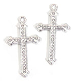 15pcs Cross Metal Charms Silver Pendants DIY Making Findings Jewelry