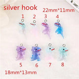 20pcs Dinosaur Charms Resin Cabochons Colorful Animal For DIY Earring Pendant