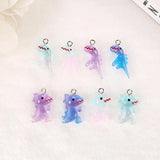 20pcs Dinosaur Charms Resin Cabochons Colorful Animal For DIY Earring Pendant