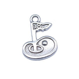 20pcs 13x18mm Antique Silver Golf Hole 18 Charms Pendant