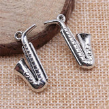 10pcs Saxophone Charm Pendants Jewelry Making Musical Instruments