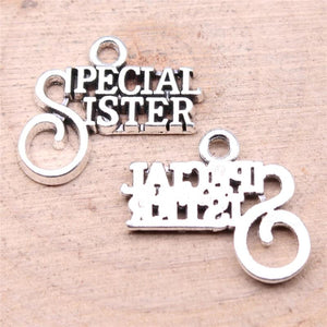 20pcs Special Sister Charms DIY Jewelry Findings Pendant