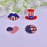 10pcs Sun Flower Lip Mouth Flag Acrylic Charms for Jewelry Making