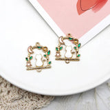 10pcs Enamel Cat Wreath Charms for Jewelry Making Earrings Necklace DIY Accessor