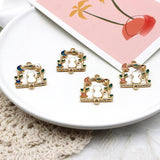 10pcs Enamel Cat Wreath Charms for Jewelry Making Earrings Necklace DIY Accessor