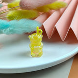 10pcs Bear Drink Bottle Resin Charms Acrylic Pendant for DIY Jewelry Making