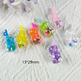 10pcs Bear Drink Bottle Resin Charms Acrylic Pendant for DIY Jewelry Making