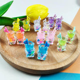 10pcs Bear Drink Bottle Resin Charms Acrylic Pendant for DIY Jewelry Making