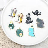 10pcs Dino Monster Enamel Charms for DIY Jewelry Making