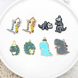 10pcs Dino Monster Enamel Charms for DIY Jewelry Making