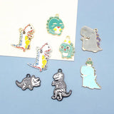 10pcs Dino Monster Enamel Charms for DIY Jewelry Making