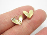 10pcs Heart Brass Stud Earrings 11.2x9.4mm Raw Brass Earrings Components