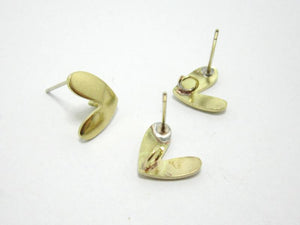 10pcs Heart Brass Stud Earrings 11.2x9.4mm Raw Brass Earrings Components