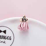 20PCS Fabric Flower Tassel Charms Pendant DIY Keychain Accessories 18 Colors