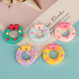10Pcs Christmas Bow Resin Charms for DIY Earrings Necklace