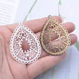 6pcs Teardrop Charms Silver Brass Jewelry Accessories