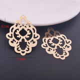 6pcs 33*41mm Silver Plated Hollow Charms Pendant for DIY Jewelry Making