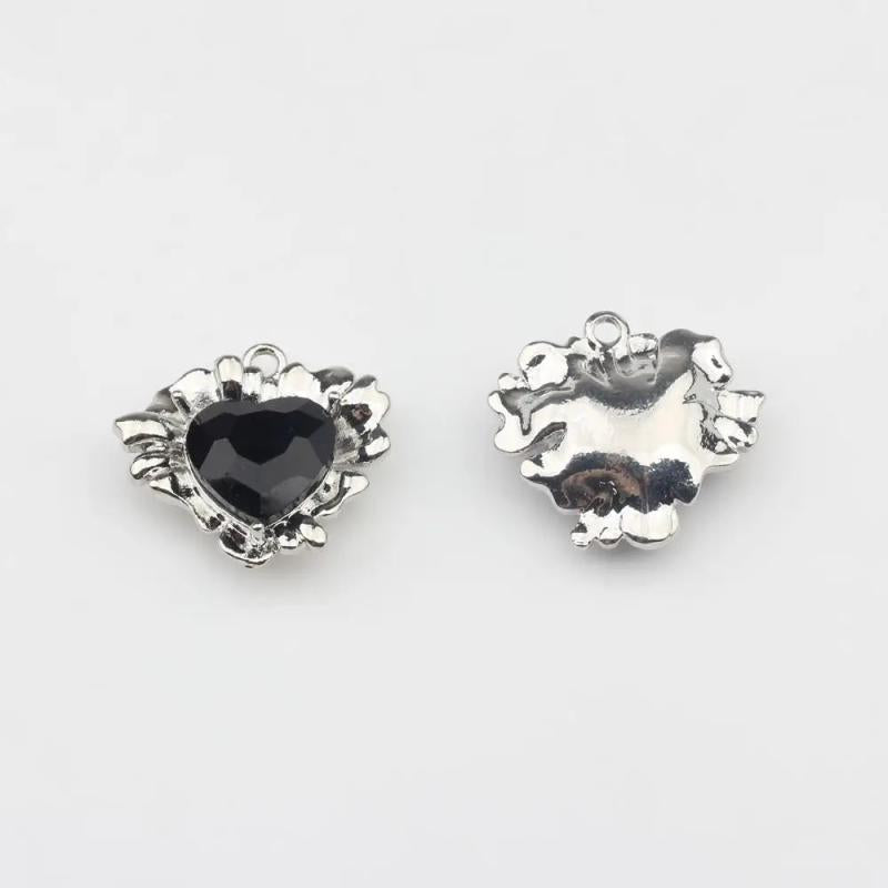 Heart Pendant Charms for DIY Jewelry Making, 6pcs/lot