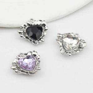 Heart Pendant Charms for DIY Jewelry Making, 6pcs/lot