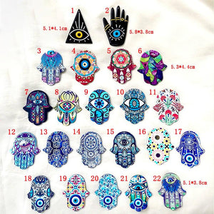 6pcs Acrylic Turkey Devil Eye Charms Fatima Hand Retro Earring Pendant DIY
