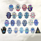 6pcs Acrylic Turkey Devil Eye Charms Fatima Hand Retro Earring Pendant DIY
