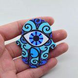 6pcs Acrylic Turkey Devil Eye Charms Fatima Hand Retro Earring Pendant DIY