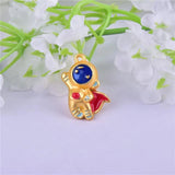 3D Astronauts Golden Metal Charms for Earring DIY Making
