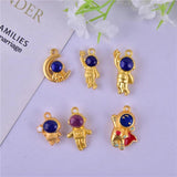3D Astronauts Golden Metal Charms for Earring DIY Making