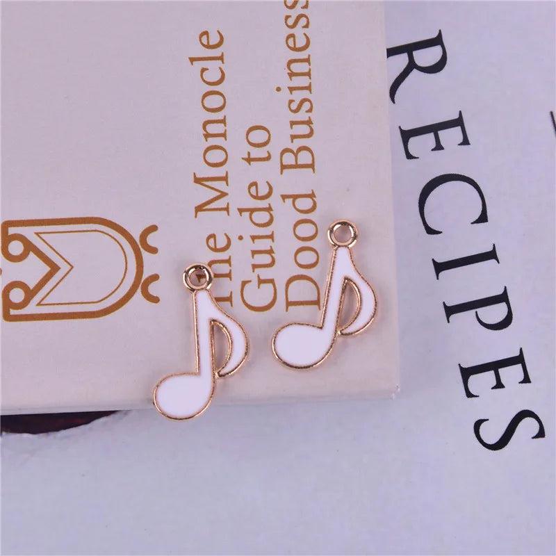 20pcs Music Enamel Metal Charms for DIY Jewelry Making