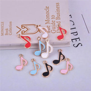 20pcs Music Enamel Metal Charms for DIY Jewelry Making