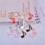 20pcs Music Enamel Metal Charms for DIY Jewelry Making