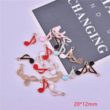 20pcs Music Enamel Metal Charms for DIY Jewelry Making