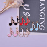 20pcs Music Enamel Metal Charms for DIY Jewelry Making