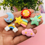 10pcs Resin Star Moon Cloud Charm Pendant for DIY Making