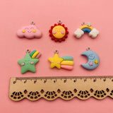 10pcs Resin Star Moon Cloud Charm Pendant for DIY Making