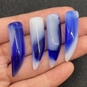 Agate Wolf Tooth Shape Pendant for DIY Jewelry Making