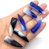 Agate Wolf Tooth Shape Pendant for DIY Jewelry Making