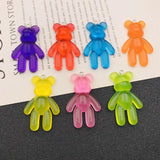 10pcs Colorful Bear Resin Charms for DIY Keychain Earring Necklace