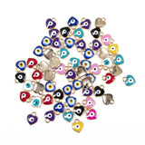 50pcs Mixed Plated Heart Eye Charms Pendants DIY Jewelry Making Accessories