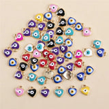 50pcs Mixed Plated Heart Eye Charms Pendants DIY Jewelry Making Accessories